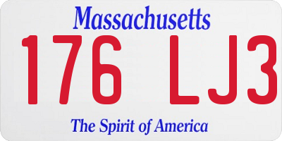 MA license plate 176LJ3