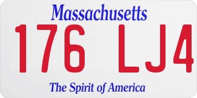 MA license plate 176LJ4