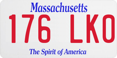 MA license plate 176LK0