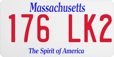 MA license plate 176LK2