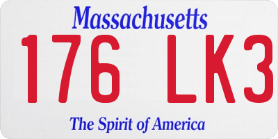 MA license plate 176LK3