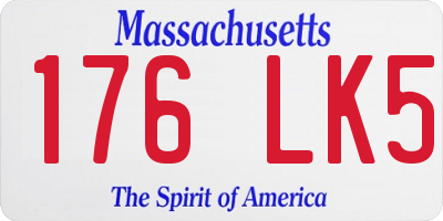MA license plate 176LK5