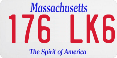 MA license plate 176LK6