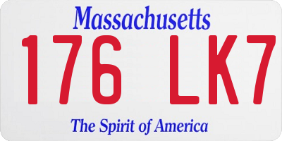 MA license plate 176LK7