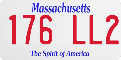 MA license plate 176LL2