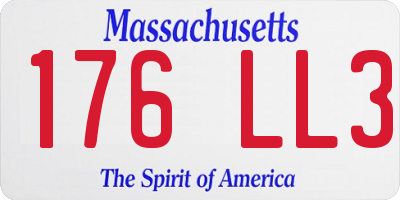 MA license plate 176LL3
