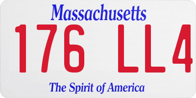 MA license plate 176LL4
