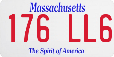 MA license plate 176LL6