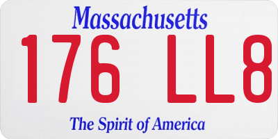 MA license plate 176LL8