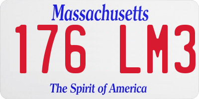 MA license plate 176LM3