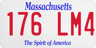 MA license plate 176LM4