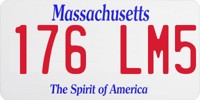 MA license plate 176LM5