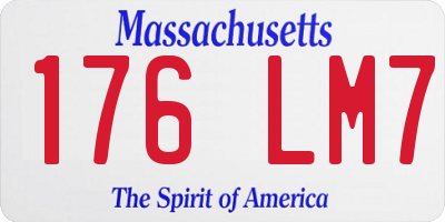 MA license plate 176LM7