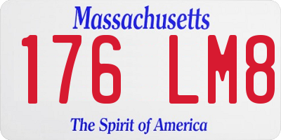 MA license plate 176LM8