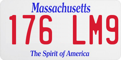 MA license plate 176LM9