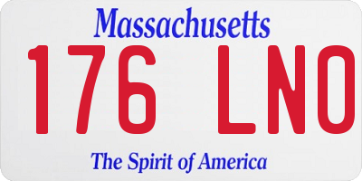 MA license plate 176LN0