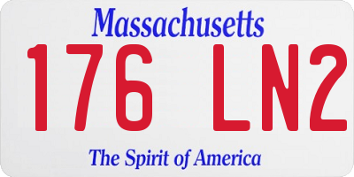 MA license plate 176LN2