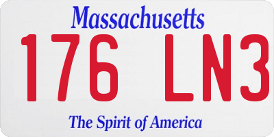 MA license plate 176LN3