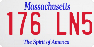 MA license plate 176LN5