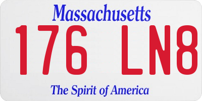 MA license plate 176LN8