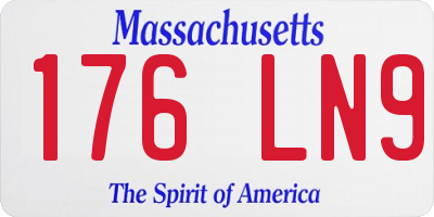 MA license plate 176LN9