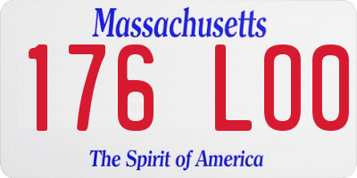 MA license plate 176LO0