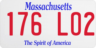 MA license plate 176LO2