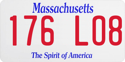 MA license plate 176LO8