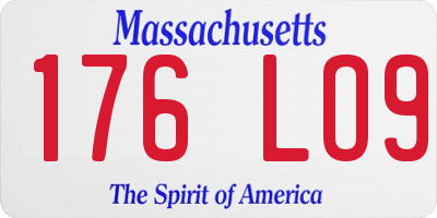 MA license plate 176LO9