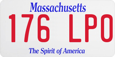 MA license plate 176LP0