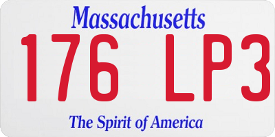 MA license plate 176LP3