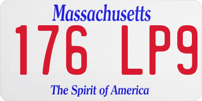 MA license plate 176LP9