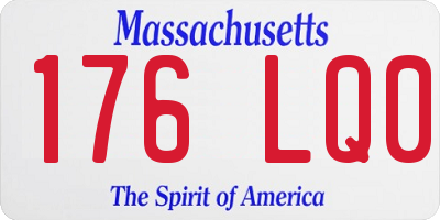 MA license plate 176LQ0