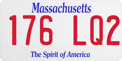 MA license plate 176LQ2