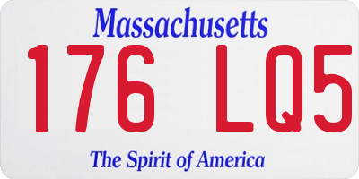 MA license plate 176LQ5