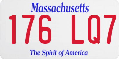 MA license plate 176LQ7