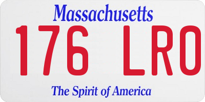 MA license plate 176LR0