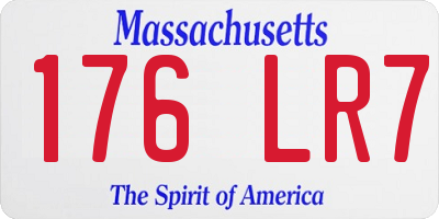 MA license plate 176LR7
