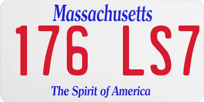 MA license plate 176LS7