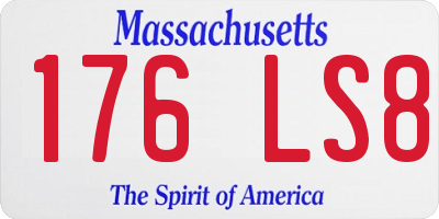MA license plate 176LS8