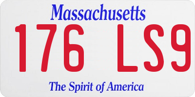MA license plate 176LS9