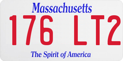 MA license plate 176LT2