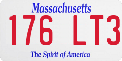 MA license plate 176LT3