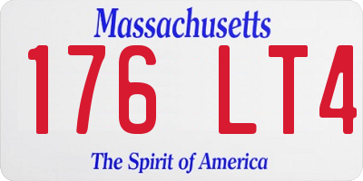 MA license plate 176LT4