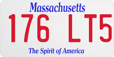 MA license plate 176LT5