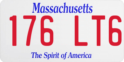 MA license plate 176LT6