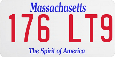 MA license plate 176LT9