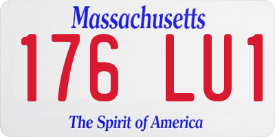 MA license plate 176LU1