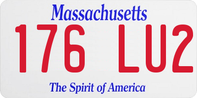 MA license plate 176LU2