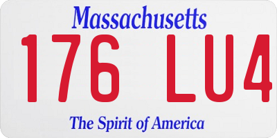 MA license plate 176LU4